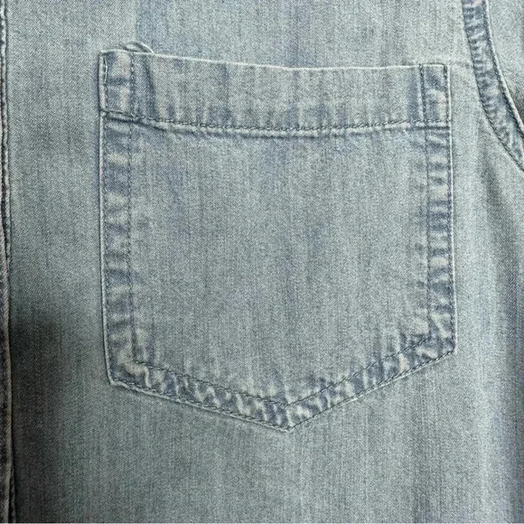 Honey Belle Tencel Shirt Button Up Collared Front Pocket Size Small - Picture 7 of 16